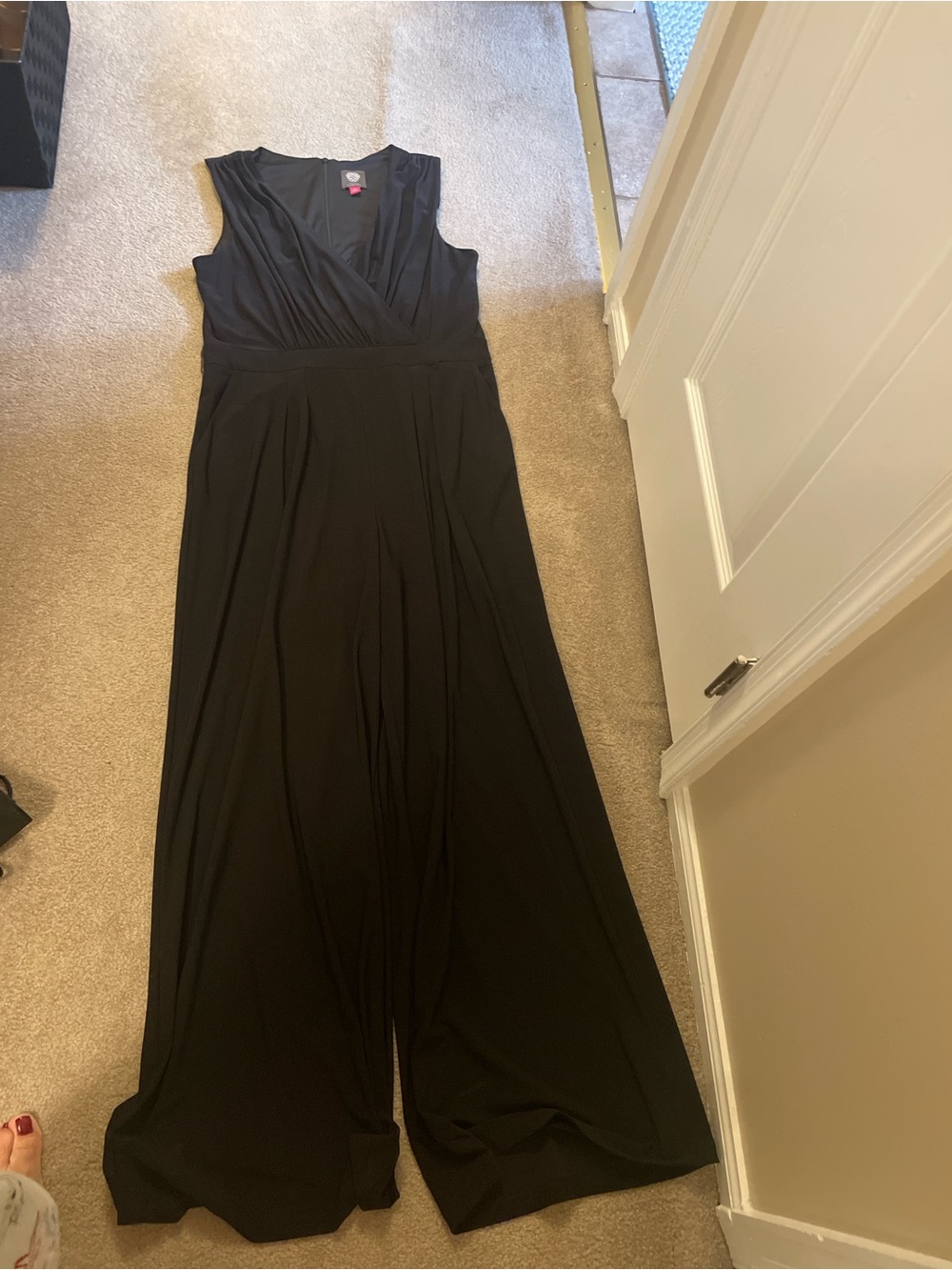 Vince Camuto Black Sleeveless Wide-Leg Jumpsuit